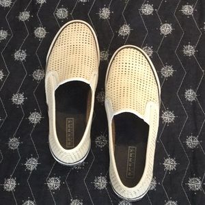 Sperry off white leather Top Siders